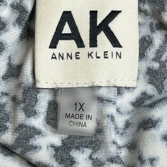 Anne Klein Women's 1X Black Gray 3/4 Sleeve Blouse - Picture 11 of 12